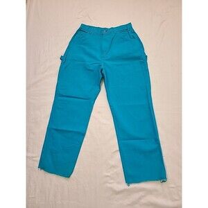 Vintage Y2K Dickies Women's 12 / 31 Teal Blue Carpenter Painter Pants Skater